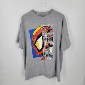 Marvel Spiderman T Shirt Mens 2XL Gray Graphic Tee